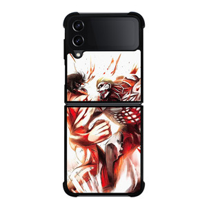 EREN YEAGER VS REINER ATTACK ON TITAN ANIME Samsung Galaxy Z Flip 4 Case Cover EREN YEAGER VS REINER ATTACK ON TITAN ANIME Samsung Galaxy Z Flip 4 Case Cover
