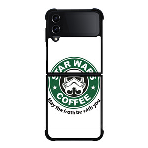 STARBUCKS COFFEE STAR WARS MAY THE FROTH BE WITH YOU Samsung Galaxy Z Flip 4 Case Cover