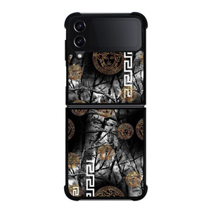 VERCASE CAMO LEAF BLACK WHITE Samsung Galaxy Z Flip 4 Case Cover
