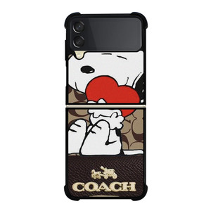 COACH NEW YORK SNOOPY Samsung Galaxy Z Flip 3 Case Cover COACH NEW YORK SNOOPY Samsung Galaxy Z Flip 3 Case Cover