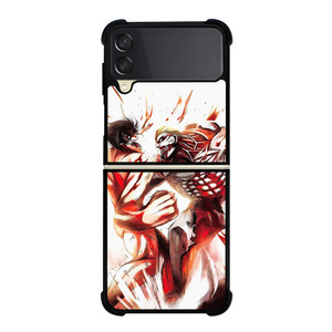 EREN YEAGER VS REINER ATTACK ON TITAN ANIME Samsung Galaxy Z Flip 3 Case Cover EREN YEAGER VS REINER ATTACK ON TITAN ANIME Samsung Galaxy Z Flip 3 Case Cover