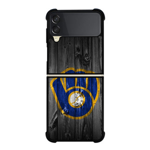MILWAUKEE BREWERS BASEBALL WOOD LOGO Samsung Galaxy Z Flip 3 Case Cover MILWAUKEE BREWERS BASEBALL WOOD LOGO Samsung Galaxy Z Flip 3 Case Cover