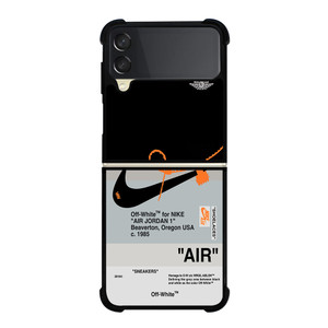 NIKE AIR JORDAN 1 OFF WHITE BLACK Samsung Galaxy Z Flip 3 Case Cover