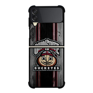 OHIO STATE BUCKEYES WOOD ICON Samsung Galaxy Z Flip 3 Case Cover OHIO STATE BUCKEYES WOOD ICON Samsung Galaxy Z Flip 3 Case Cover