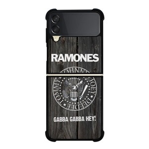 RAMONES BAND WOOD BADGE Samsung Galaxy Z Flip 3 Case Cover