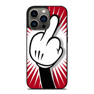 DISNEY MICKEY MOUSE MIDDLE FINGER FUNNY iPhone 13 Pro Case Cover