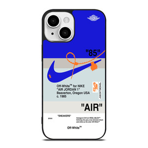 NIKE AIR JORDAN 1 OFF WHITE BLUE iPhone 13 Mini Case Cover NIKE AIR JORDAN 1 OFF WHITE BLUE iPhone 13 Mini Case Cover