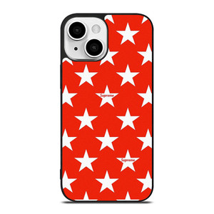 SUPREME STARS PATTERN RED iPhone 13 Mini Case Cover SUPREME STARS PATTERN RED iPhone 13 Mini Case Cover