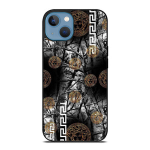 VERCASE CAMO LEAF BLACK WHITE iPhone 13 Case Cover VERCASE CAMO LEAF BLACK WHITE iPhone 13 Case Cover