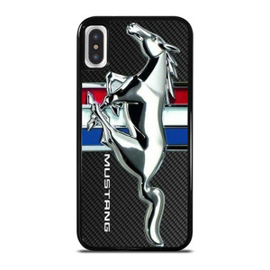FORD MUSTANG CARBON METAL EMBLEM iPhone X / XS Case Cover