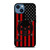 PUNISHER RED BLACK AMERICAN FLAG iPhone 14 Case Cover