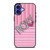 ROXY PINK STRIPE EMBLEM iPhone 16 Case Cover