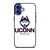 UCONN HUSKIES WHITE LOGO iPhone 16 Case Cover