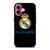 REAL MADRID FOOTBALL BLACK LOGO iPhone 16 Plus Case Cover REAL MADRID FOOTBALL BLACK LOGO iPhone 16 Plus Case Cover
