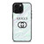 GUCCI LOGO EMBLEM ON BLUE LIQUID iPhone 16 Pro Max Case Cover