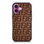 FENDI PATTERN LOGO BROWN iPhone 16 Plus Case Cover FENDI PATTERN LOGO BROWN iPhone 16 Plus Case Cover
