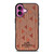 HERMES PARIS PATTERN BROWN iPhone 16 Plus Case Cover HERMES PARIS PATTERN BROWN iPhone 16 Plus Case Cover