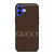 GUCCI LOGO PATTERN BROWN EMBLEM iPhone 16 Case Cover
