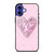LOUIS VUITTON LOGO PINK HEART DIAMOND iPhone 16 Case Cover