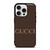 GUCCI LOGO PATTERN BROWN EMBLEM iPhone 15 Pro Case Cover