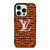 LOUIS VUITTON LV PARIS PATTERN LOGO BROWN iPhone 15 Pro Case Cover