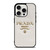 PRADA MILANO LOGO ON WHITE LEATHER iPhone 15 Pro Case Cover