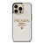 PRADA MILANO LOGO ON WHITE LEATHER iPhone 14 Pro Max Case Cover
