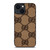 BROWN GUCCI LOGO PATTERN ICON iPhone 14 Plus Case Cover