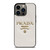 PRADA MILANO LOGO ON WHITE LEATHER iPhone 13 Pro Case Cover