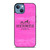 HERMES PARIS LOGO PINK LEATHER iPhone 13 Case Cover