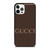 GUCCI LOGO PATTERN BROWN EMBLEM iPhone 12 Pro Case Cover