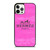 HERMES PARIS LOGO PINK LEATHER iPhone 12 Pro Case Cover