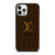 LOUIS VUITTON LV LOGO BROWN iPhone 12 Pro Case Cover