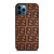 FENDI PATTERN LOGO BROWN iPhone 12 Pro Max Case Cover