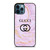 GUCCI LOGO EMBLEM ON PINK MARBLE iPhone 12 Pro Max Case Cover