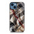 BURBERRY PATTERN SCARF FABRIC iPhone 14 Case Cover