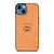 GUCCI LOGO ON ORANGE LEATHER PATTERN iPhone 14 Case Cover