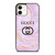 GUCCI LOGO EMBLEM ON PINK MARBLE iPhone 12 Case Cover