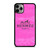 HERMES PARIS LOGO PINK LEATHER iPhone 11 Pro Max Case Cover