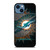 MIAMI DOLPHINS FOOTBALL METAL LOGO iPhone 14 Case Cover MIAMI DOLPHINS FOOTBALL METAL LOGO iPhone 14 Case Cover