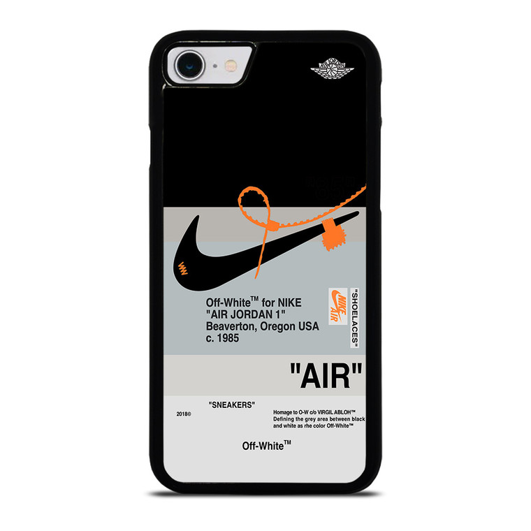 NIKE AIR JORDAN 1 OFF WHITE BLACK iPhone SE 2022 Case Cover