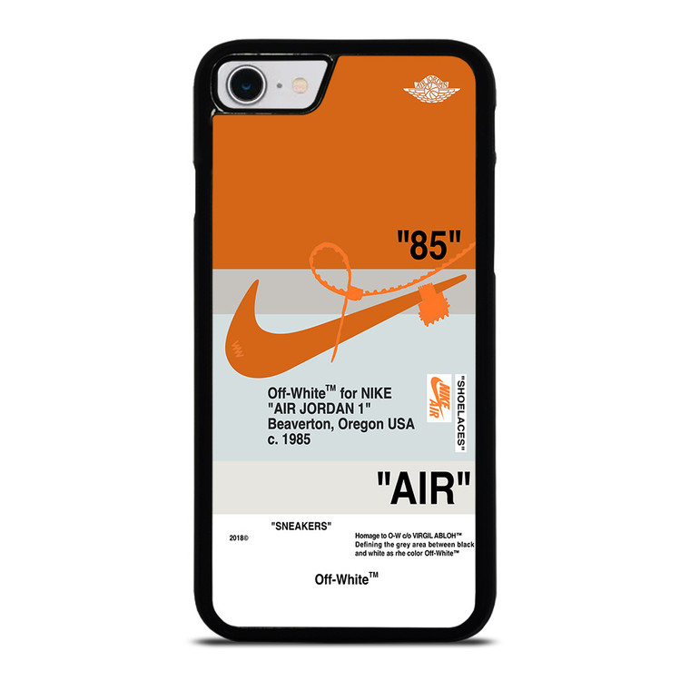 NIKE AIR JORDAN 1 OFF WHITE ORANGE iPhone SE 2022 Case Cover