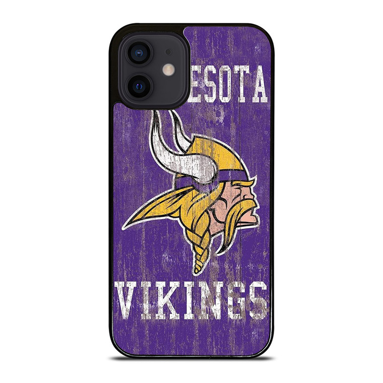 MINNESOTA VIKINGS WOODEN LOGO  iPhone 12 Mini Case Cover MINNESOTA VIKINGS WOODEN LOGO  iPhone 12 Mini Case Cover