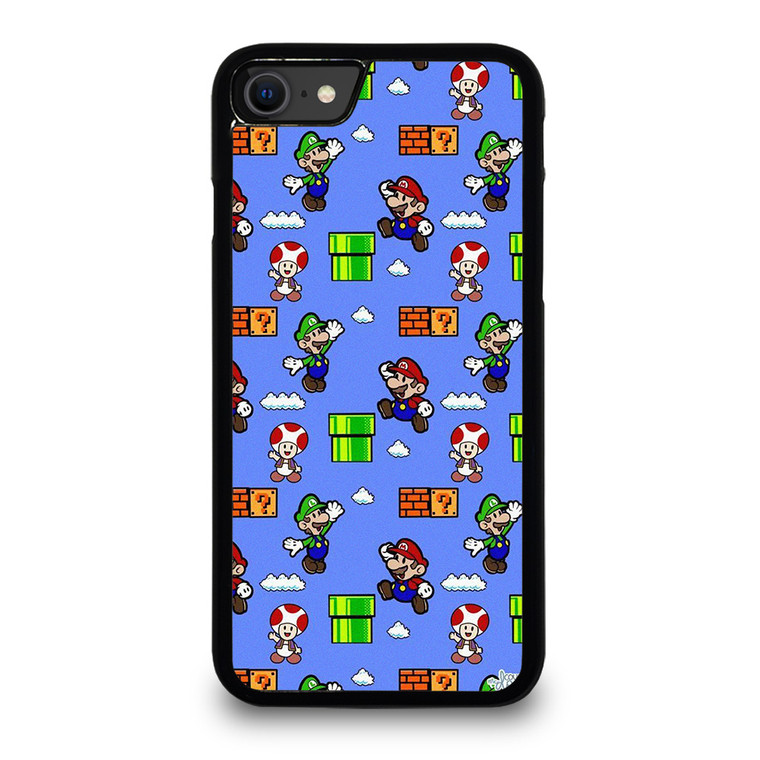 MARIO BROS LUIGI TOAD CUTE PATTERN iPhone SE 2020 Case Cover