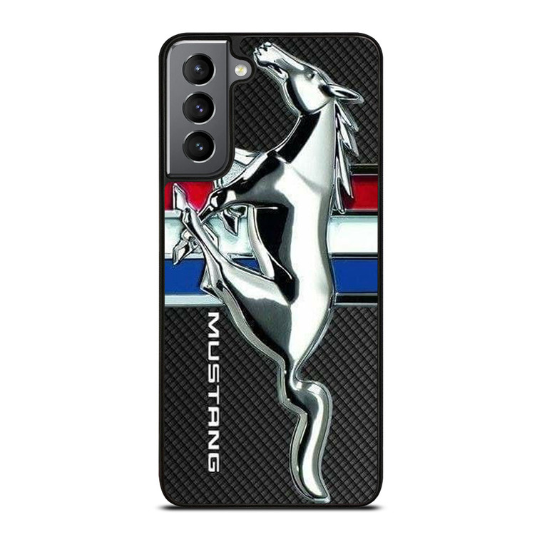 FORD MUSTANG CARBON METAL EMBLEM Samsung Galaxy S21 Plus Case Cover