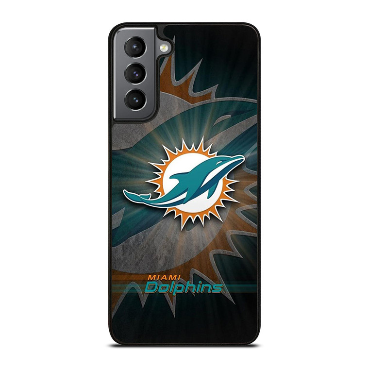 MIAMI DOLPHINS FOOTBALL METAL LOGO Samsung Galaxy S21 Plus Case Cover