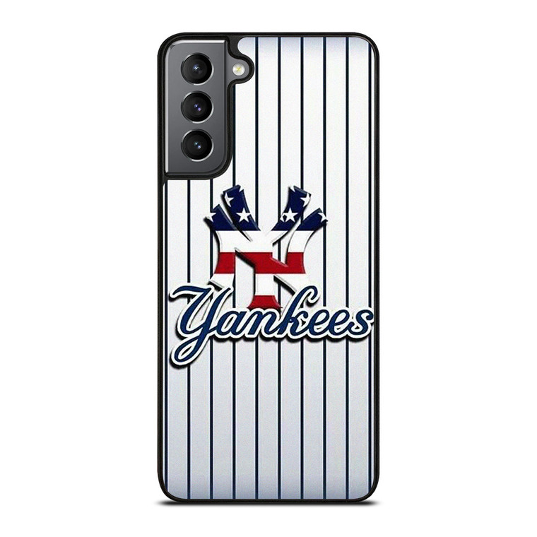 NEW YORK YANKEES USA FLAG STRIPE LOGO Samsung Galaxy S21 Plus Case Cover