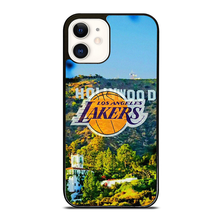 LOS ANGELES LAKERS HOLLYWOOD SIGN  iPhone 12 Case Cover