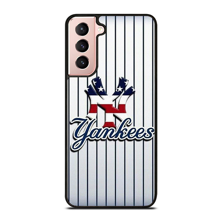 NEW YORK YANKEES USA FLAG STRIPE LOGO Samsung Galaxy S21 Case Cover