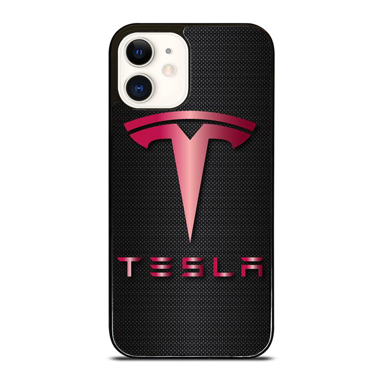TESLA RED CARBON  iPhone 12 Case Cover TESLA RED CARBON  iPhone 12 Case Cover